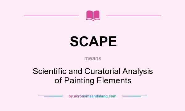 What does SCAPE mean? It stands for Scientific and Curatorial Analysis of Painting Elements