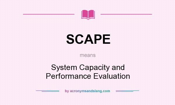 What does SCAPE mean? It stands for System Capacity and Performance Evaluation
