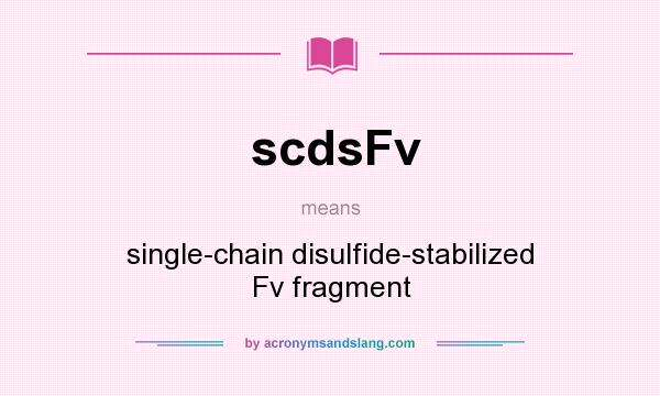 What does scdsFv mean? It stands for single-chain disulfide-stabilized Fv fragment