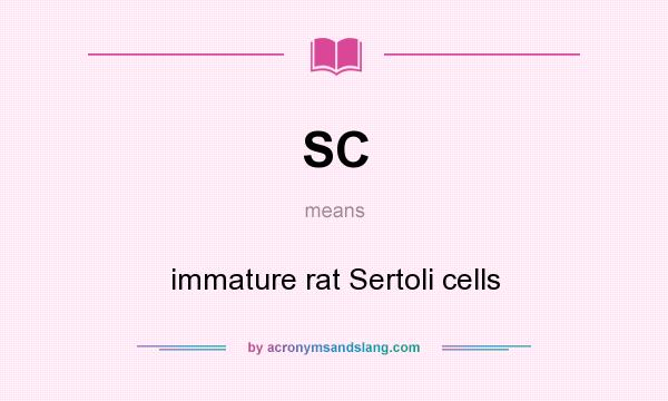 What does SC mean? It stands for immature rat Sertoli cells