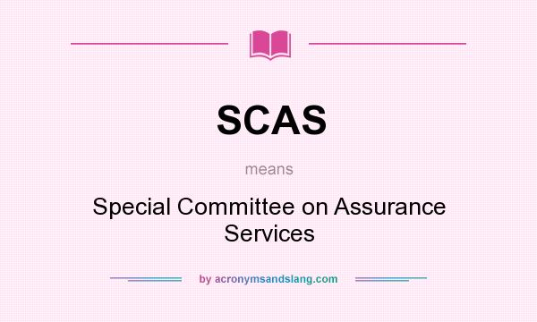 What does SCAS mean? It stands for Special Committee on Assurance Services