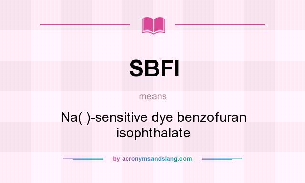 What does SBFI mean? It stands for Na( )-sensitive dye benzofuran isophthalate