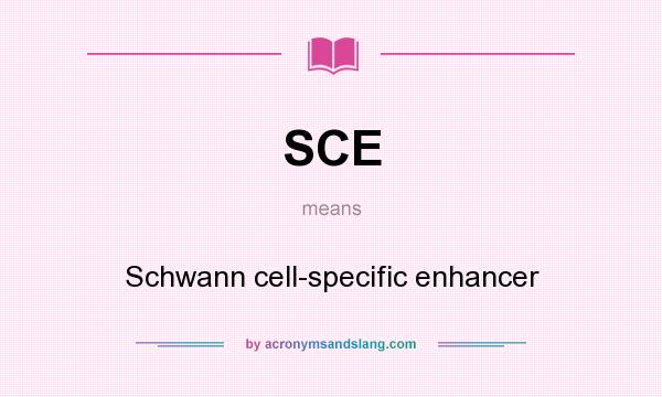 What does SCE mean? It stands for Schwann cell-specific enhancer