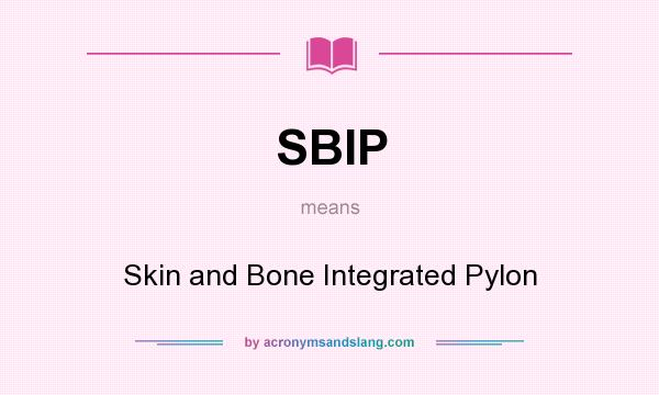 What does SBIP mean? It stands for Skin and Bone Integrated Pylon