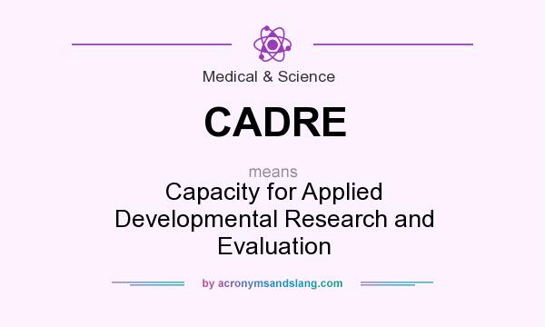 What does CADRE mean? It stands for Capacity for Applied Developmental Research and Evaluation