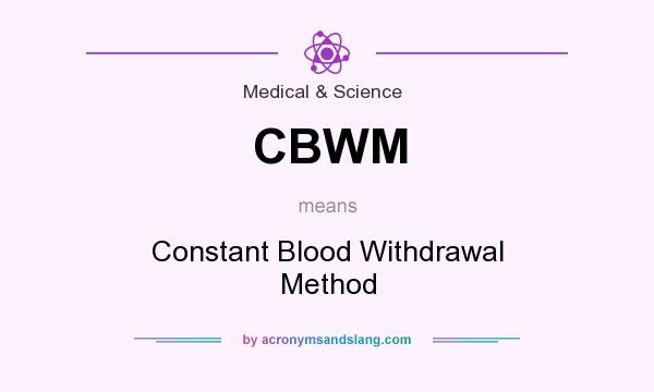 What does CBWM mean? It stands for Constant Blood Withdrawal Method