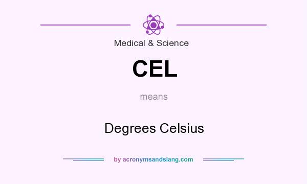 What does CEL mean? It stands for Degrees Celsius