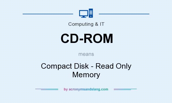 What does CD-ROM mean? It stands for Compact Disk - Read Only Memory