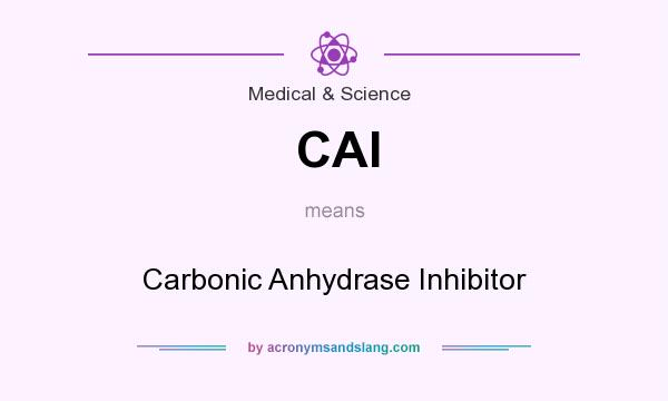 What does CAI mean? It stands for Carbonic Anhydrase Inhibitor