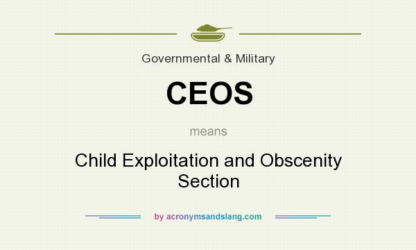 What does CEOS mean? It stands for Child Exploitation and Obscenity Section
