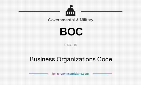 What does BOC mean? It stands for Business Organizations Code
