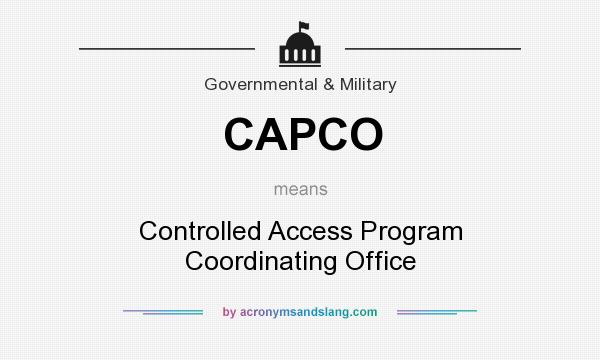 What does CAPCO mean? It stands for Controlled Access Program Coordinating Office