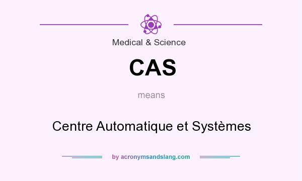 What does CAS mean? It stands for Centre Automatique et Systèmes