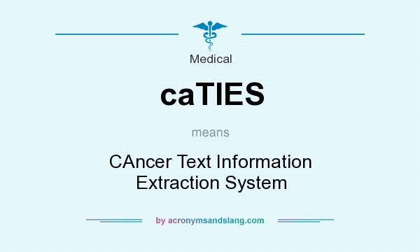 What does caTIES mean? It stands for CAncer Text Information Extraction System