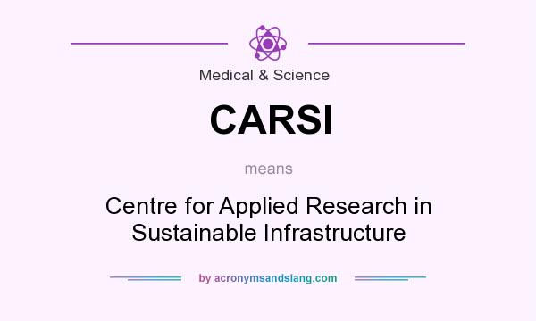 What does CARSI mean? It stands for Centre for Applied Research in Sustainable Infrastructure