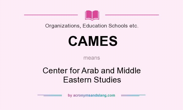 What does CAMES mean? It stands for Center for Arab and Middle Eastern Studies