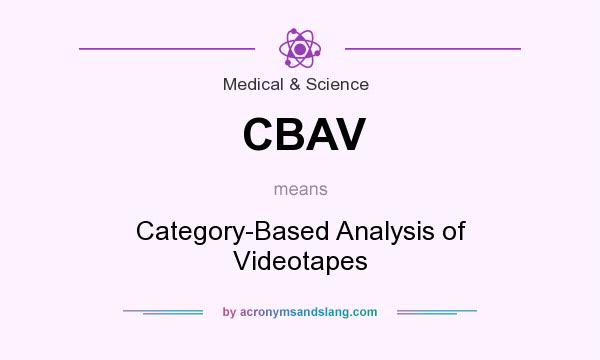 What does CBAV mean? It stands for Category-Based Analysis of Videotapes