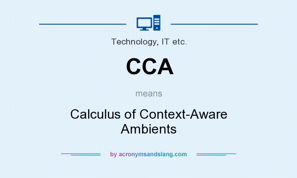 What does CCA mean? It stands for Calculus of Context-Aware Ambients