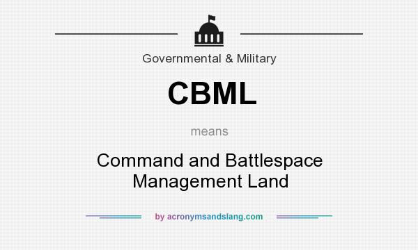 What does CBML mean? It stands for Command and Battlespace Management Land