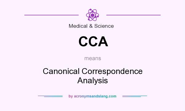 What does CCA mean? It stands for Canonical Correspondence Analysis