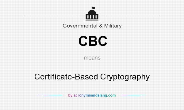 What does CBC mean? It stands for Certificate-Based Cryptography