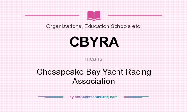 What does CBYRA mean? It stands for Chesapeake Bay Yacht Racing Association