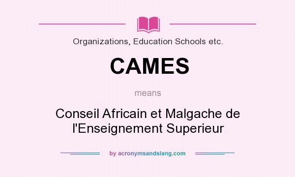 What does CAMES mean? It stands for Conseil Africain et Malgache de l`Enseignement Superieur