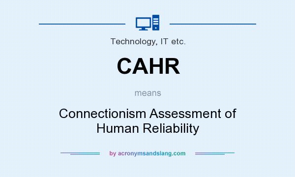 What does CAHR mean? It stands for Connectionism Assessment of Human Reliability