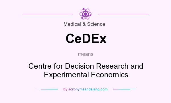 What does CeDEx mean? It stands for Centre for Decision Research and Experimental Economics