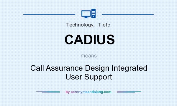 What does CADIUS mean? It stands for Call Assurance Design Integrated User Support