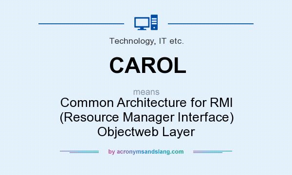 What does CAROL mean? It stands for Common Architecture for RMI (Resource Manager Interface) Objectweb Layer
