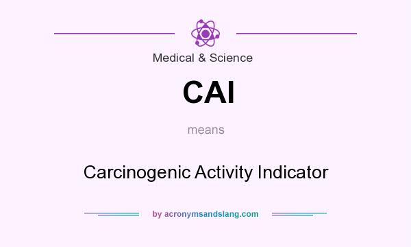 What does CAI mean? It stands for Carcinogenic Activity Indicator