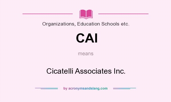 What does CAI mean? It stands for Cicatelli Associates Inc.