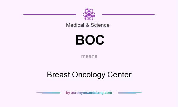 What does BOC mean? It stands for Breast Oncology Center