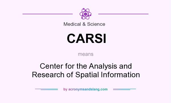 What does CARSI mean? It stands for Center for the Analysis and Research of Spatial Information