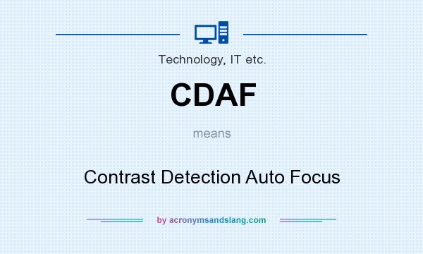 What does CDAF mean? It stands for Contrast Detection Auto Focus