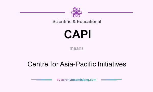 What does CAPI mean? It stands for Centre for Asia-Pacific Initiatives