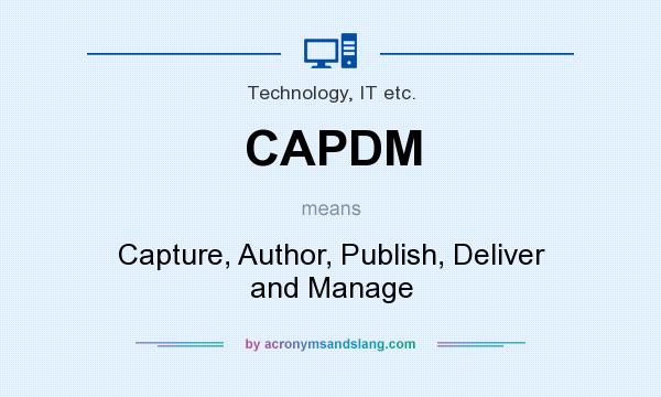 What does CAPDM mean? It stands for Capture, Author, Publish, Deliver and Manage