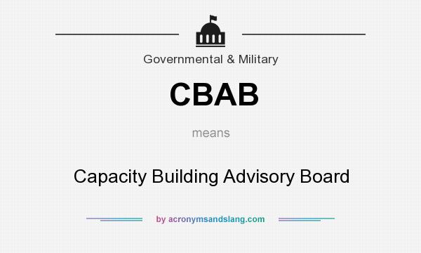 What does CBAB mean? It stands for Capacity Building Advisory Board