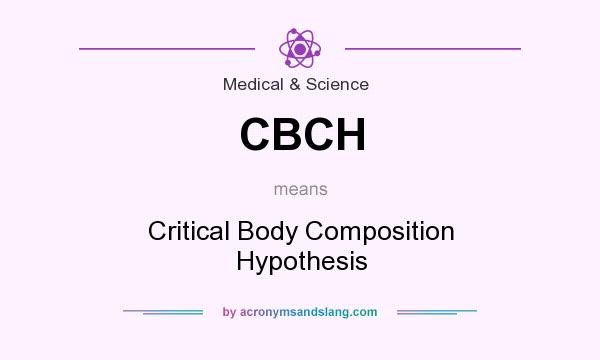What does CBCH mean? It stands for Critical Body Composition Hypothesis