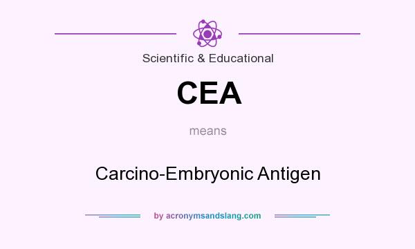 What does CEA mean? It stands for Carcino-Embryonic Antigen