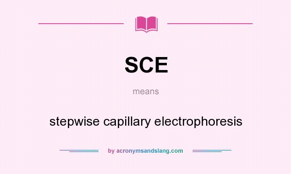 What does SCE mean? It stands for stepwise capillary electrophoresis