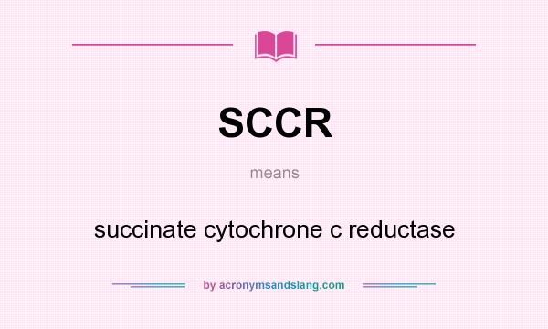 What does SCCR mean? It stands for succinate cytochrone c reductase