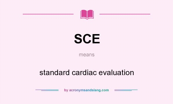 What does SCE mean? It stands for standard cardiac evaluation