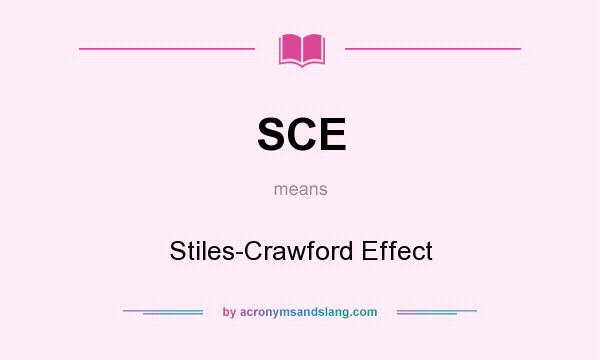 What does SCE mean? It stands for Stiles-Crawford Effect