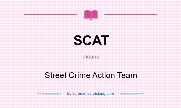 What does SCAT mean? It stands for Street Crime Action Team