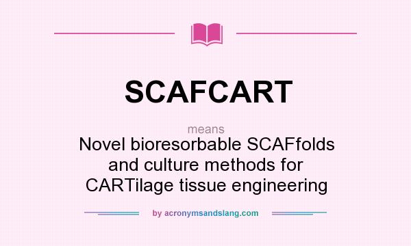 What does SCAFCART mean? It stands for Novel bioresorbable SCAFfolds and culture methods for CARTilage tissue engineering