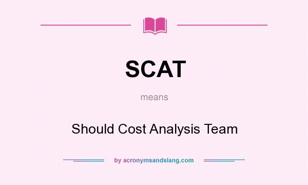 What does SCAT mean? It stands for Should Cost Analysis Team