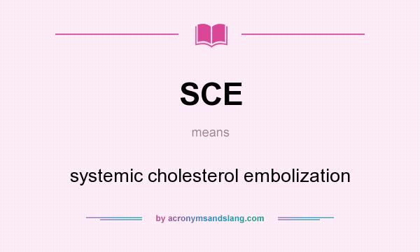 What does SCE mean? It stands for systemic cholesterol embolization