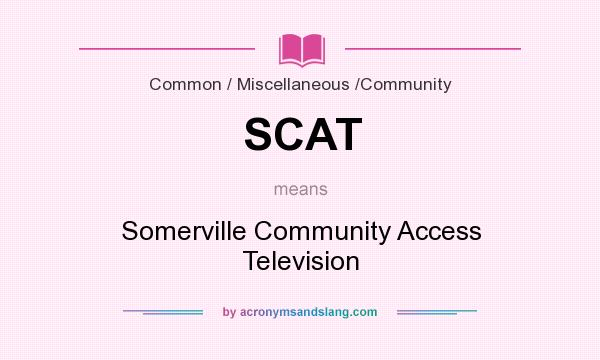 What does SCAT mean? It stands for Somerville Community Access Television
